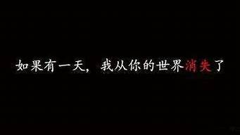 如果有一天我消失了_如果有一天我消失了,谁会满世界找我